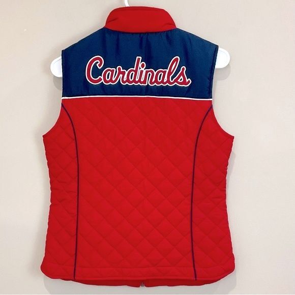 St. Louis Cardinals Red Vest Ladies Size Small Quilted Zip Front MLB Baseball - Picture 8 of 8
